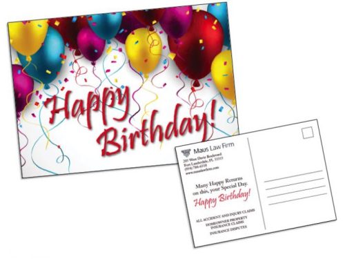 Birthday Postcard Sample - Wilson Printing USA
